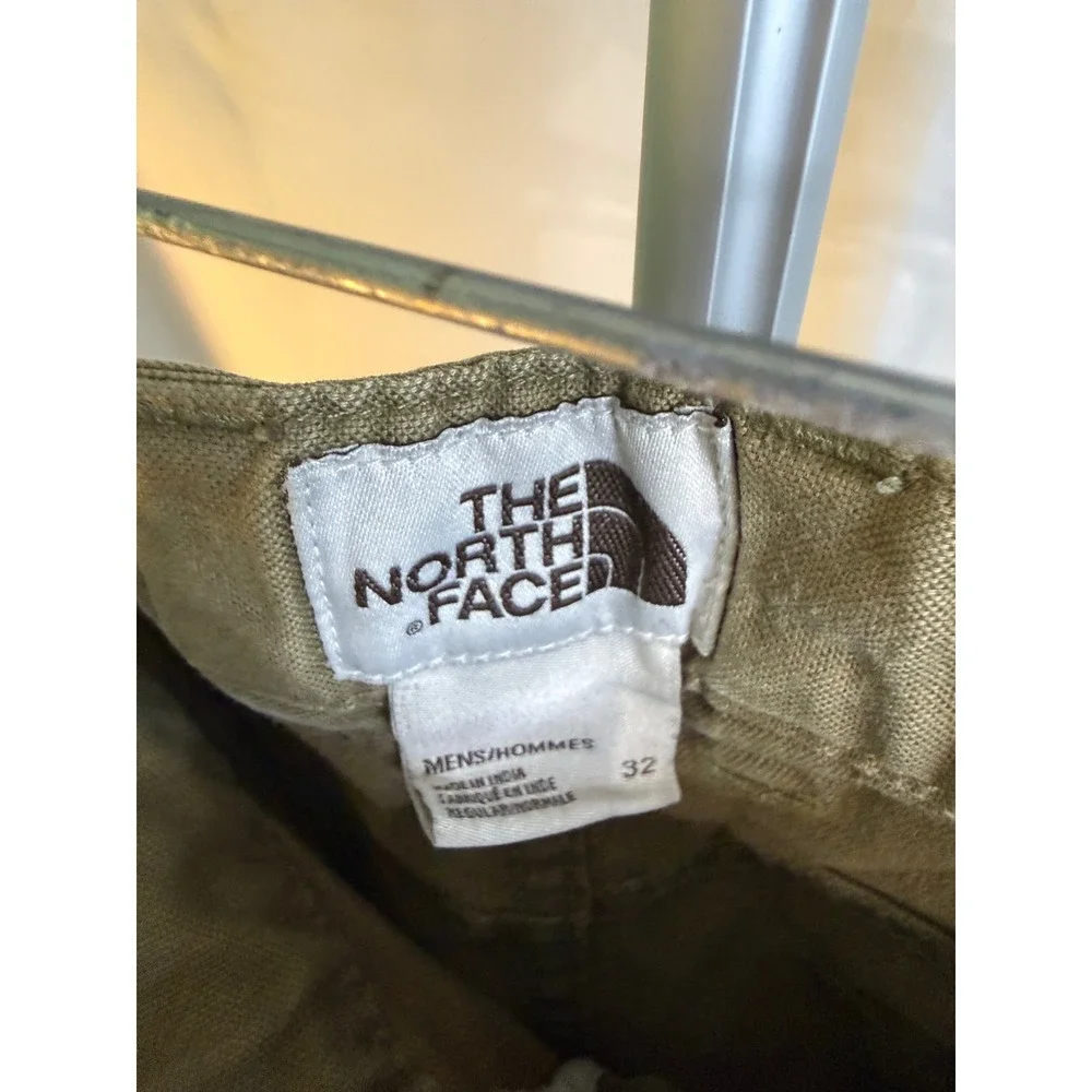 North Face Mens Hiking Pants 32x30 Olive Tan Canvas Articulated Knee Trail Carg